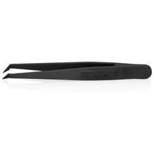 Knipex KN-920903ESD Пинцет углепластиковый ESD, 110 мм, гладкие заострённые губки углом, чёрный матовый