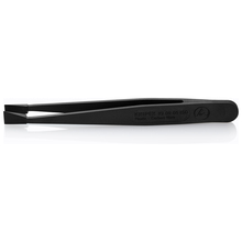Knipex KN-920905ESD Пинцет углепластиковый ESD, 115 мм, гладкие прямые тупые губки, чёрный матовый